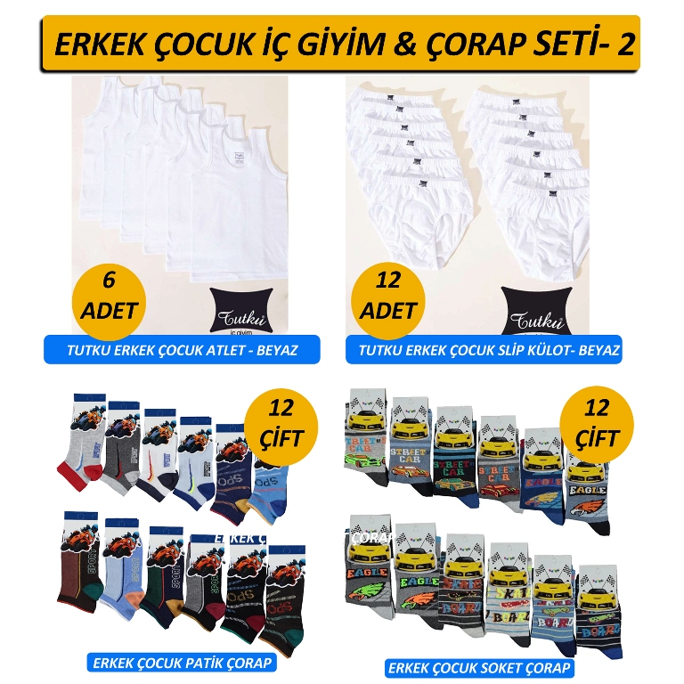 toptan erkek çocuk iç çamaşırı okula dönüş seti